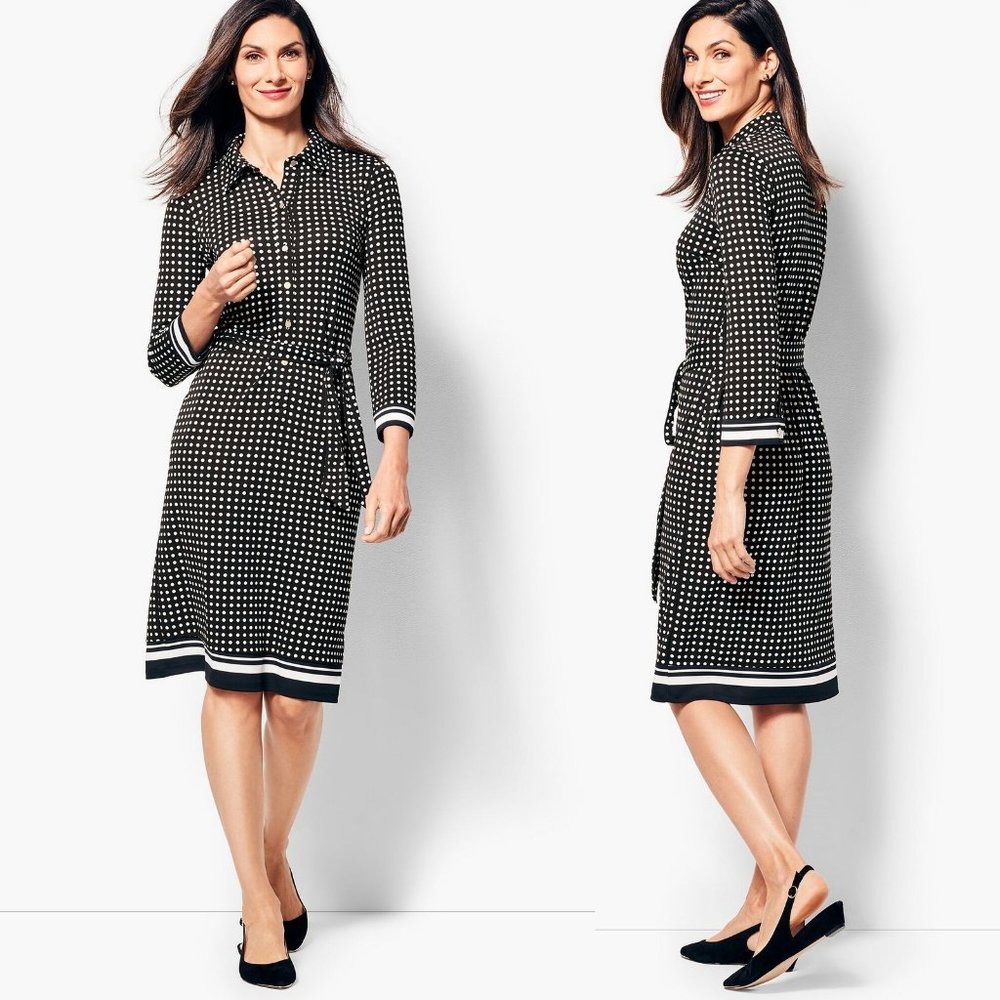 🖤 NEW Talbots B&W Polka Dot Shirtdress 2X